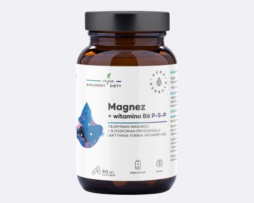 Aura Herbals Magnez + Witamina B6 (P-5-P) kapsułki