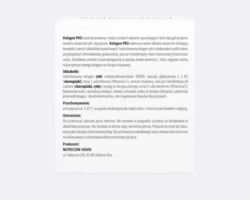 Kolagen PRO pomarańczowy etykieta
