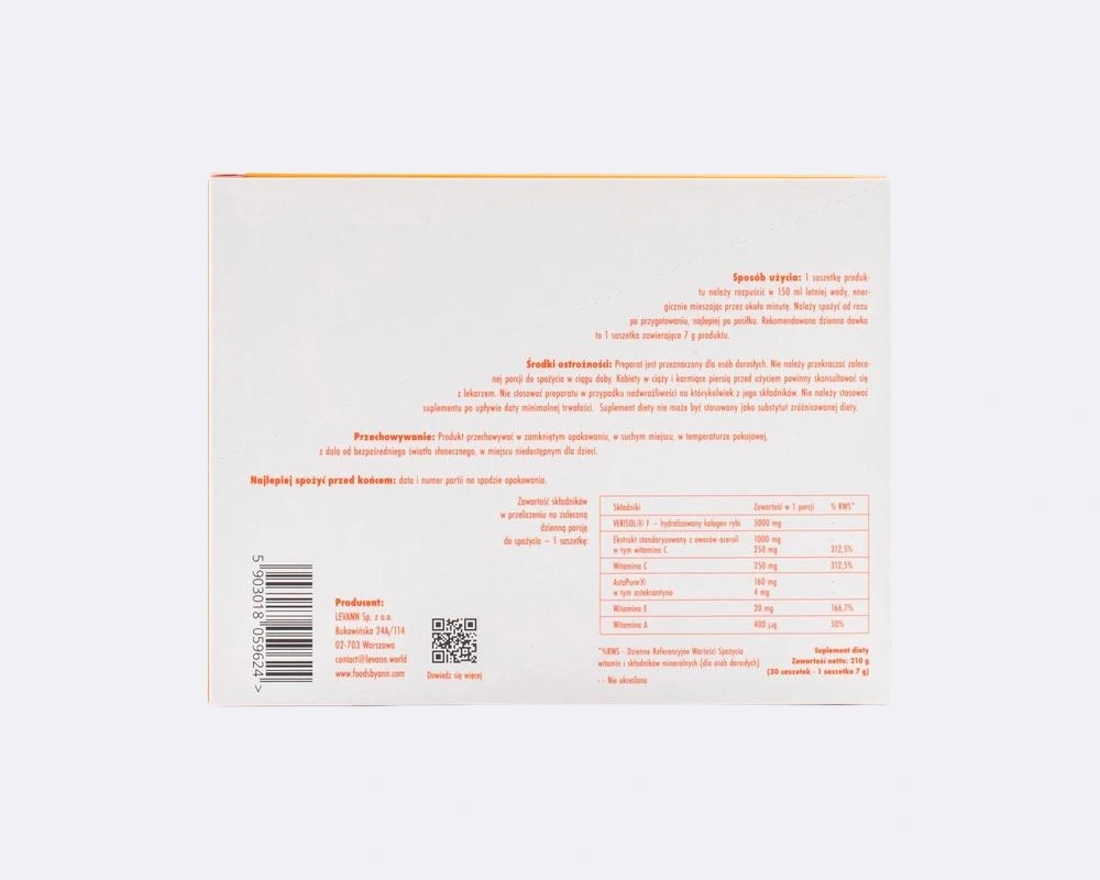 Levann jA Skin Collagen pomarańczowy - skład