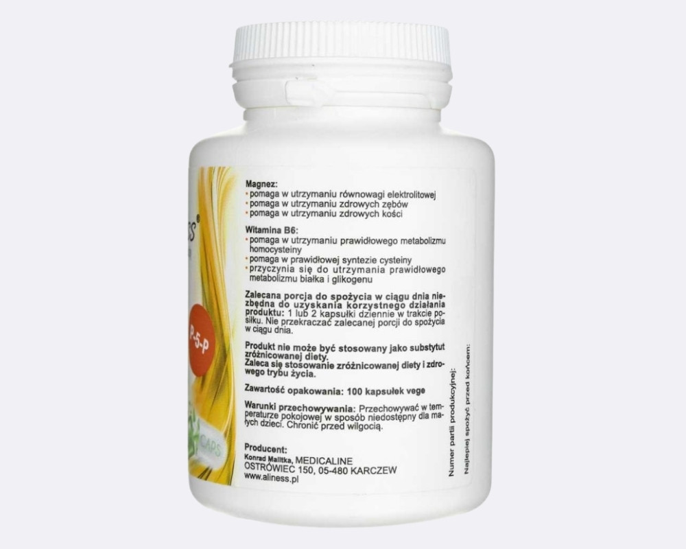 Aliness Cytrynian Magnezu 125 mg z witaminą B6