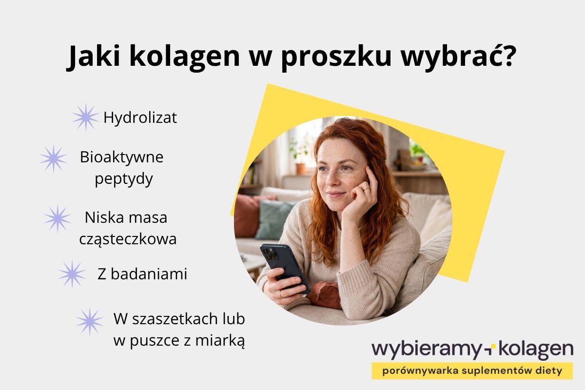 Infografika wskazuje, jaki kolagen w proszku wybrać