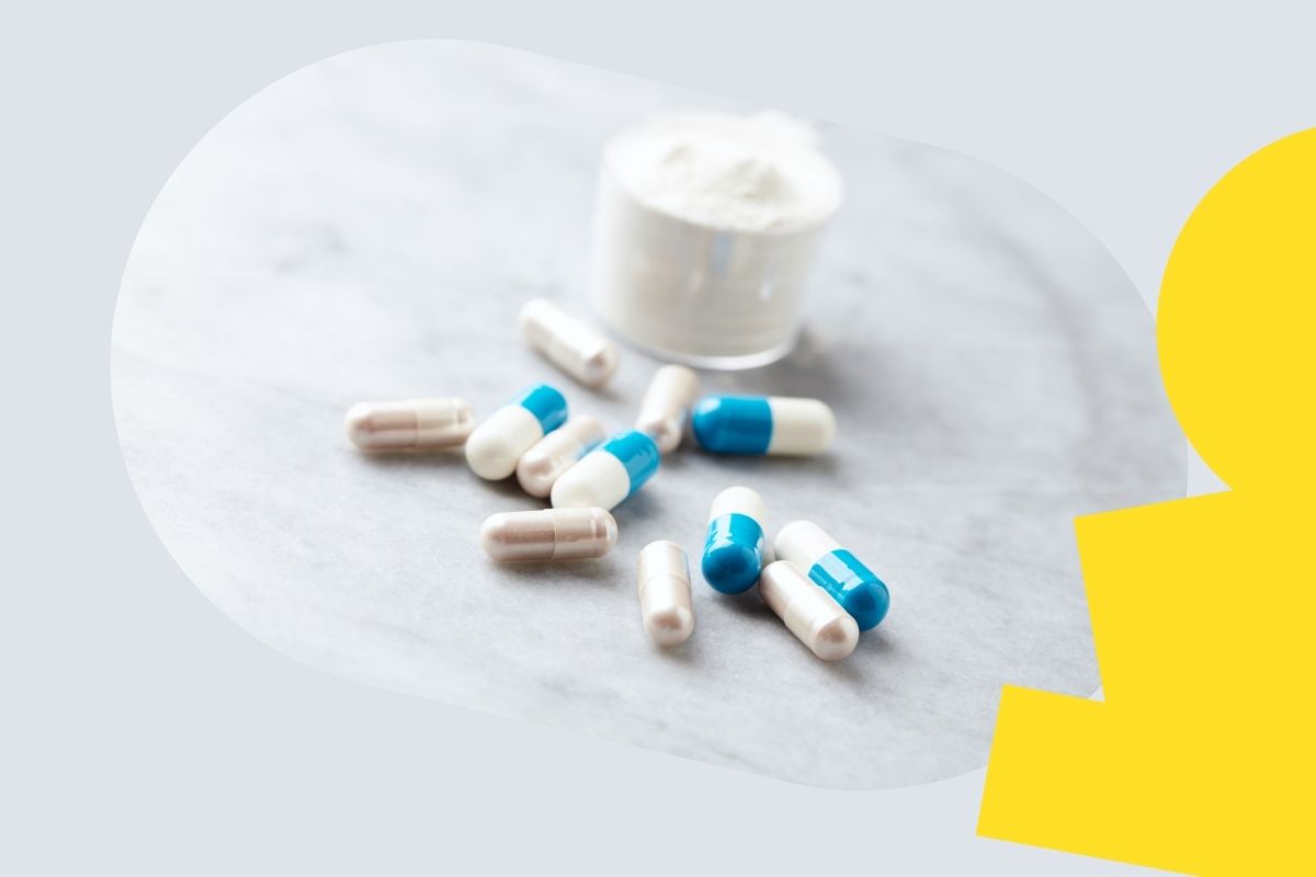 Kreatyna w formie proszku i kapsułek
