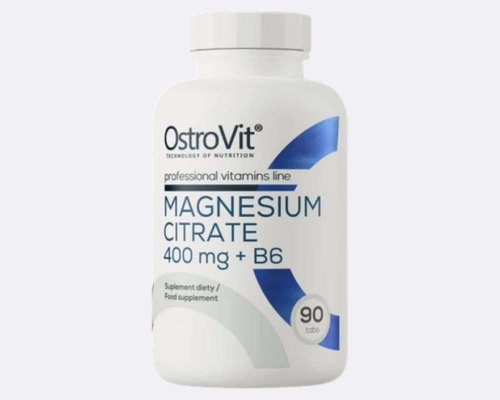 Zdjęcie przedstawia opakowanie suplementu OstroVit Cytrynian Magnezu 400 mg + B6